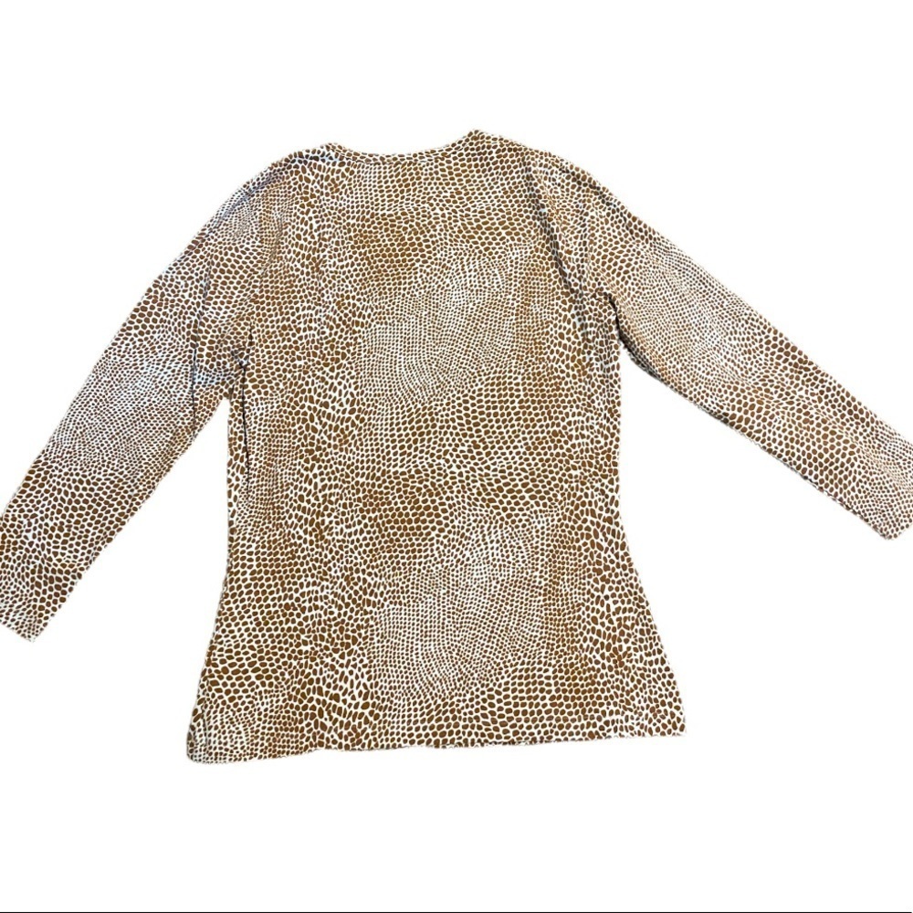 J. McLaughlin Top Catalina Cloth Animal Print Blue Brown Size Small - Picture 8 of 10